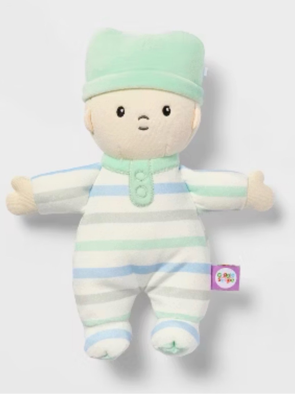 GIGGLESCAPE 8” BOY SOFT LITTLE BABY DOLL STRIPE PAJAMAS